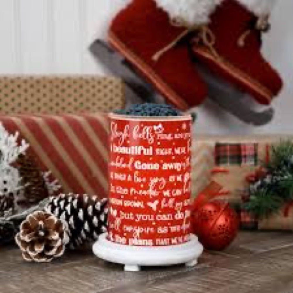 Pink Zebra Sleigh Bells Ring Simmer Light with White Base
